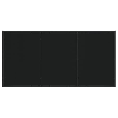Vopese 5-tlg Garten Essset Schwarz Poly Rattan mit Kissen, Gartentisch 160x80x73 cm Gehärtetes Glas, Terrassenmöbel Außen Model3380591