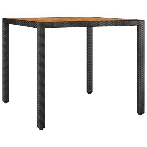 Rantry 3-tlg Garten Essset Schwarz Poly-Rattan mit Kissen, 2 stapelbare Gartenstühle, Gartenlounge Model3365402