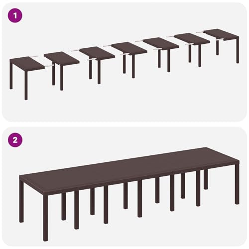 vidaXL 15-teiliges Garten Essset mit Kissen Braun Poly-Rattan