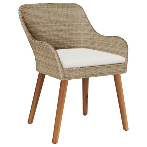 vidaXL 7-teiliges Garten Essset Beige Poly Rattan