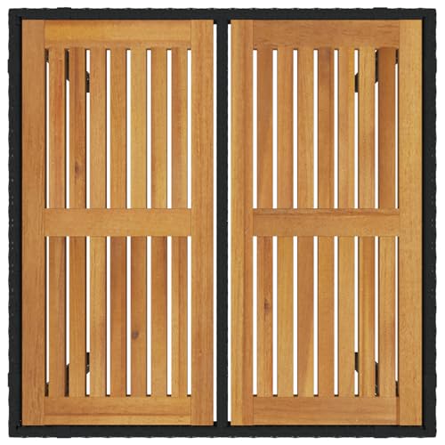 Rantry 3-tlg Garten Essset Schwarz Poly-Rattan mit Kissen, 2 stapelbare Gartenstühle, Gartenlounge Model3365402