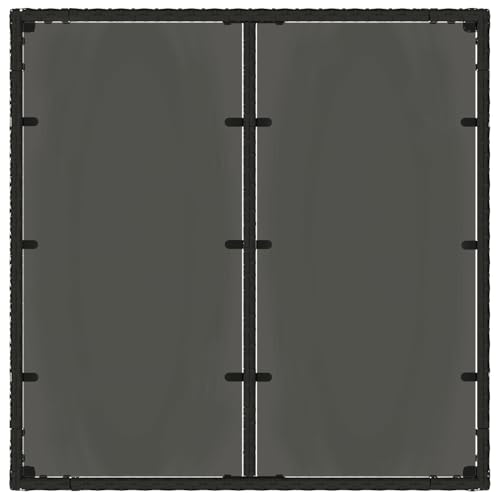 Vopese 3-tlg Garten Essset Schwarz Poly-Rattan mit Kissen, 2 stapelbare Gartenstühle, Terrassenmöbel Außen Model3365384