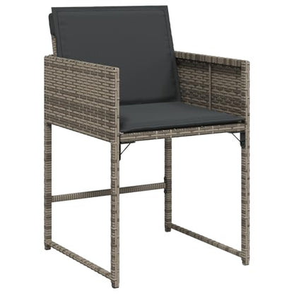 Homgoday 5-teiliges Garten Essset mit Kissen aus grauem Poly-Rattan Outdoor M?Bel mit Sessel Model3380012
