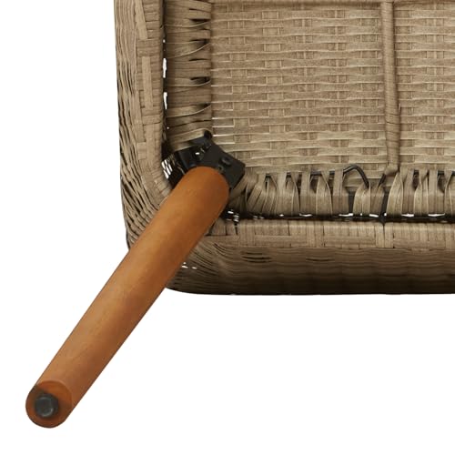 vidaXL 7-teiliges Garten Essset Beige Poly Rattan